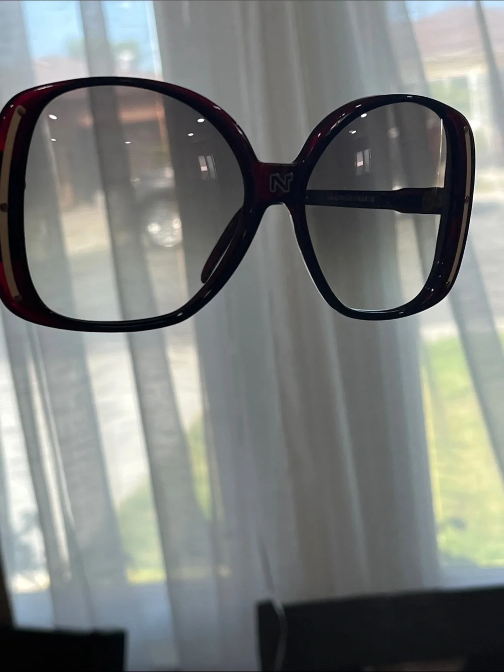 Nina Ricci Oversized Tortoiseshell Sunglasses with Brown Gradient Lenses